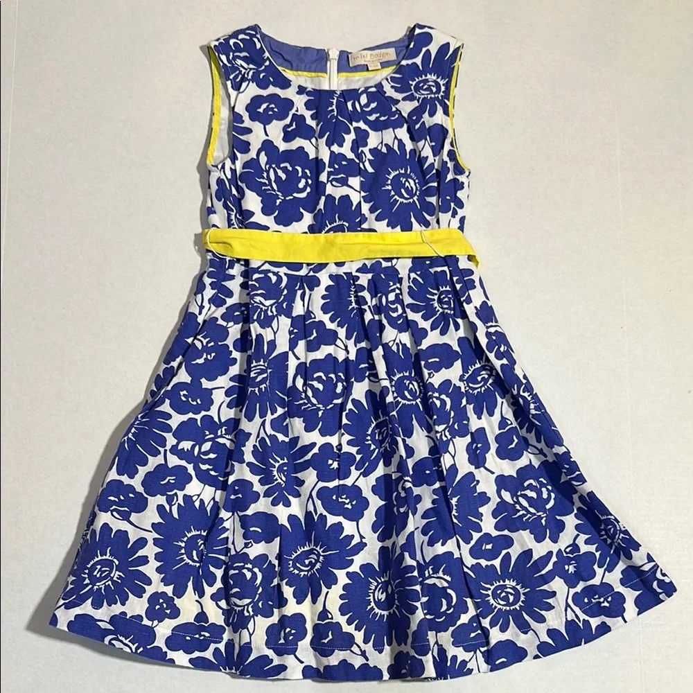 Mini Boden Floral Blue and Yellow Kids Dress - Picture 1 of 10